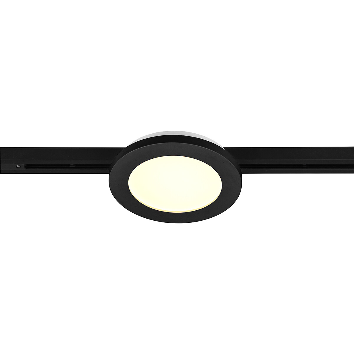 Éclairage sur rail LED - Lampe de Plafond - Éclairage de Plafond - Trion Dual Camy - 2 Phases - 9W - Blanc Chaud 3000K - Dimmable - Rond - Mat Noir - Plastique