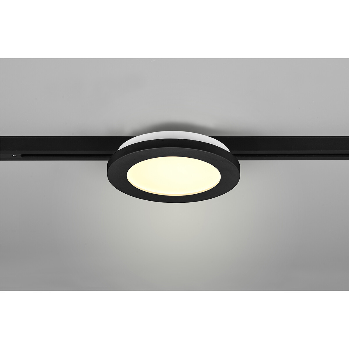 Éclairage sur rail LED - Lampe de Plafond - Éclairage de Plafond - Trion Dual Camy - 2 Phases - 9W - Blanc Chaud 3000K - Dimmable - Rond - Mat Noir - Plastique