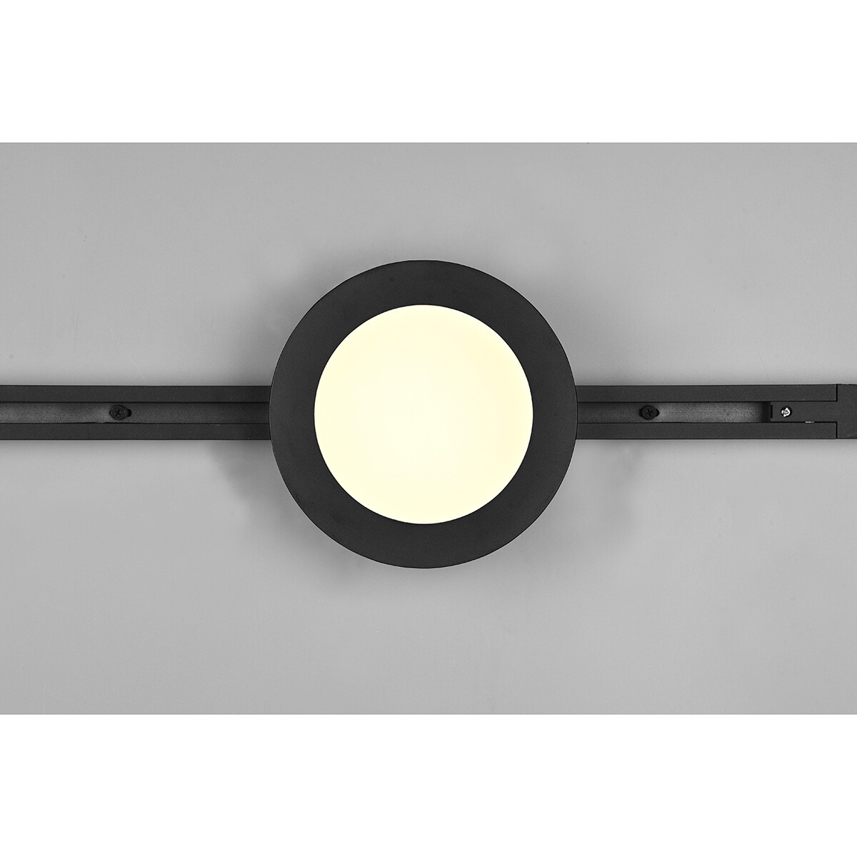 Éclairage sur rail LED - Lampe de Plafond - Éclairage de Plafond - Trion Dual Camy - 2 Phases - 9W - Blanc Chaud 3000K - Dimmable - Rond - Mat Noir - Plastique