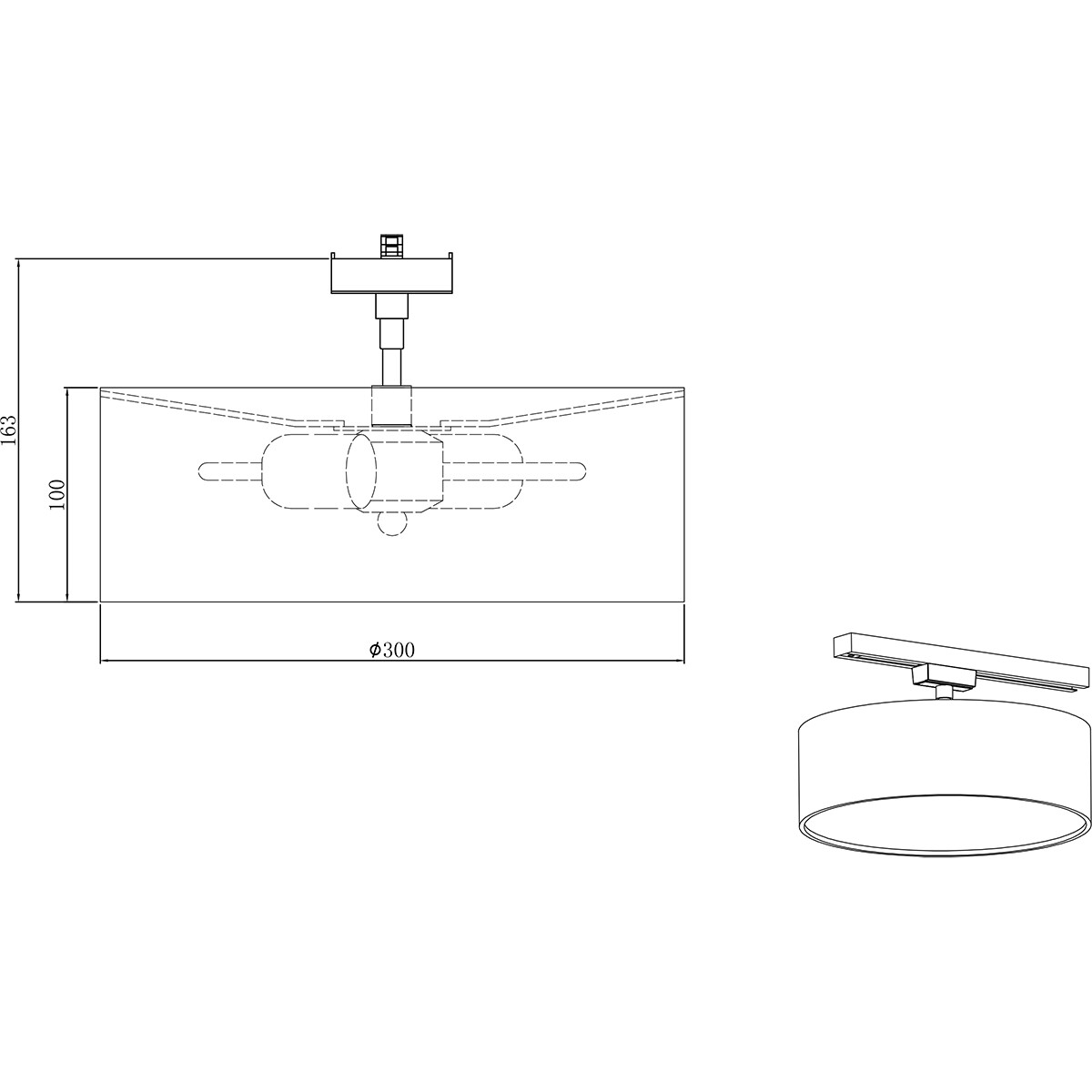 Éclairage sur rail LED - Lampe de Plafond - Éclairage de Plafond - Trion Dual Hostons - 2 Phases - Douille E27 - Rond - Mat Noir/Or - Textile