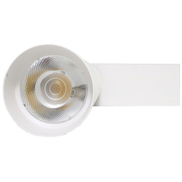 Éclairage sur rail LED - Spot sur Rail - Facto - 30W 3 Phases - Rond - Blanc Neutre 4000K - Mat Blanc Aluminium