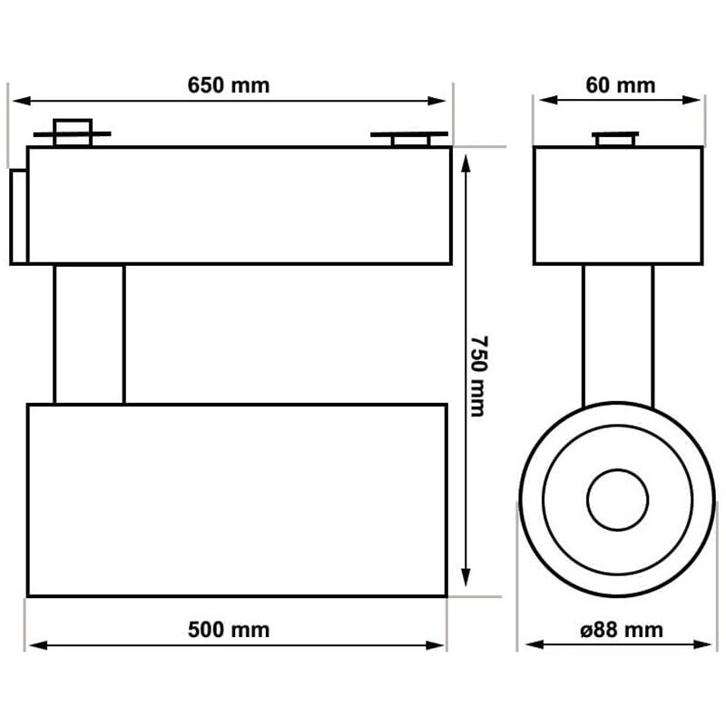 Éclairage sur rail LED - Spot sur Rail - Facto Pirma - 30W High Lumen - 1 Phase - Blanc Neutre 4000K - Mat Blanc - Aluminium