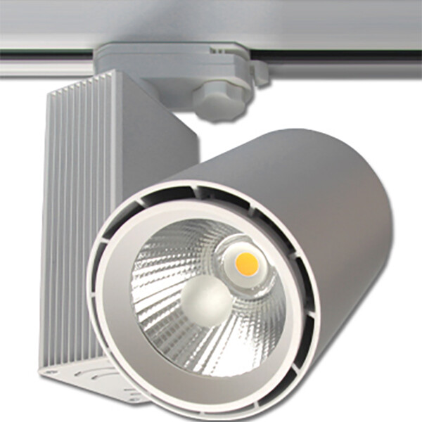 Éclairage sur rail LED - Spot sur Rail - Prixa Oron - 30W - 3 Phases - Rond - Blanc Neutre 4000K - Mat Blanc - Aluminium