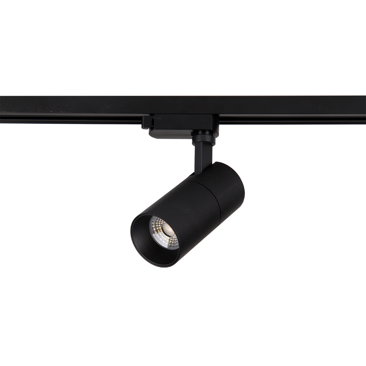 Éclairage sur rail LED - Spot sur Rail - Prixa Pina - 1 Phase - 20W - Couleur de lumière ajustable - Mat Noir - Rond - Aluminium