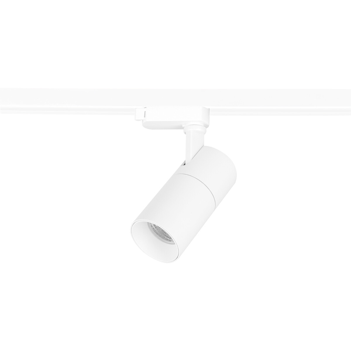 Éclairage sur rail LED - Spot sur Rail - Prixa Pina - 1 Phase - 20W - Blanc Froid 6500K - Mat Blanc - Rond - Aluminium