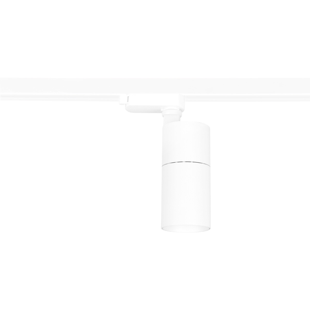 Éclairage sur rail LED - Spot sur Rail - Prixa Pina - 1 Phase - 20W - Blanc Froid 6500K - Mat Blanc - Rond - Aluminium