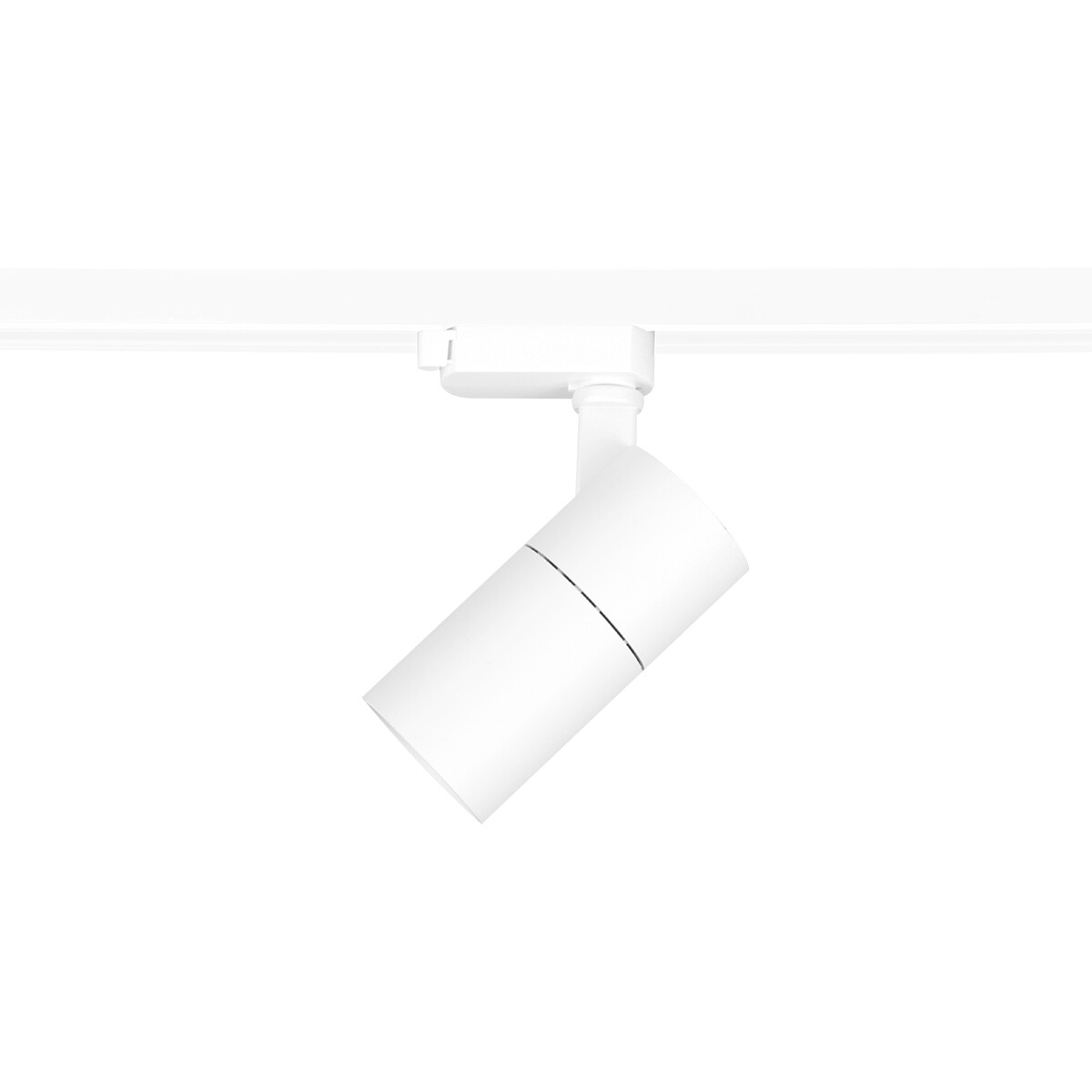 Éclairage sur rail LED - Spot sur Rail - Prixa Pina - 1 Phase - 20W - Blanc Froid 6500K - Mat Blanc - Rond - Aluminium