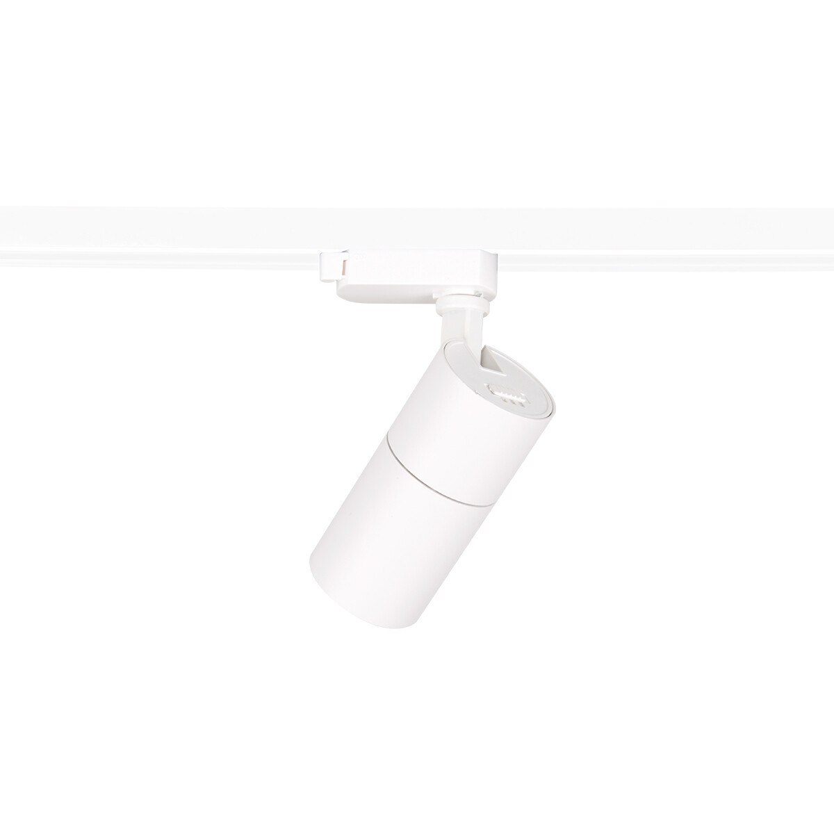 Éclairage sur rail LED - Spot sur Rail - Prixa Pina - 1 Phase - 20W - Blanc Froid 6500K - Mat Blanc - Rond - Aluminium