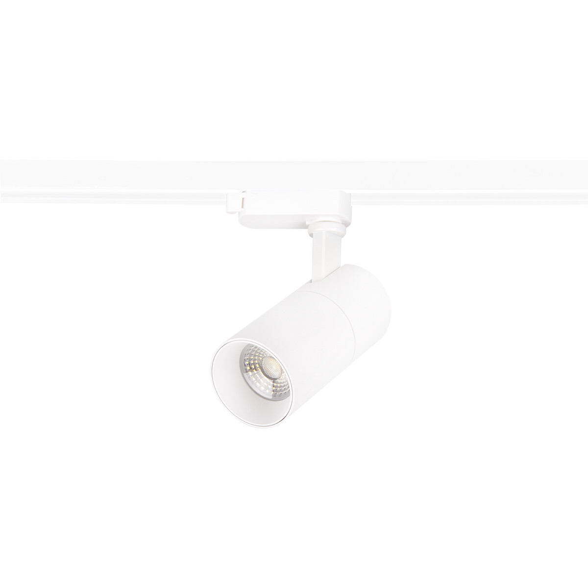 Éclairage sur rail LED - Spot sur Rail - Prixa Pina - 1 Phase - 20W - Blanc Froid 6500K - Mat Blanc - Rond - Aluminium