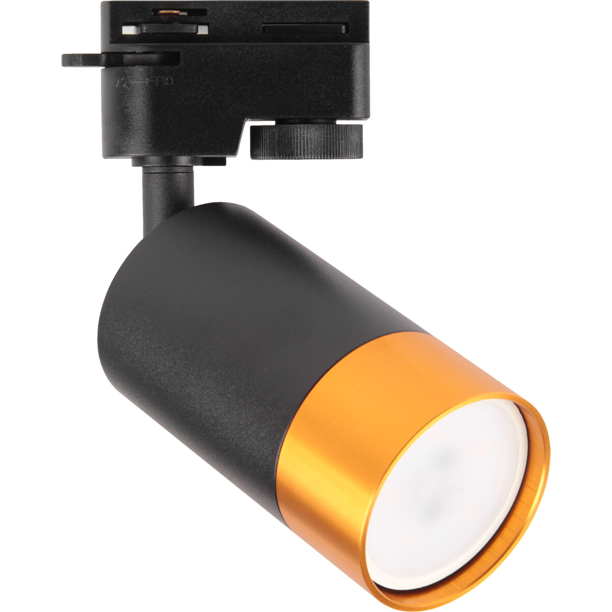 Éclairage sur rail LED - Spot sur Rail - Prixa Trin - Douille GU10 - 1 Phase - Rond - Noir/Or - Aluminium