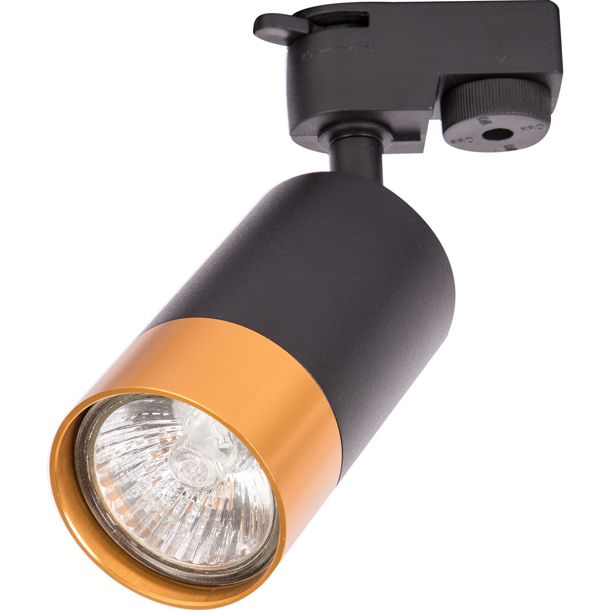 Éclairage sur rail LED - Spot sur Rail - Prixa Trin - Douille GU10 - 1 Phase - Rond - Noir/Or - Aluminium