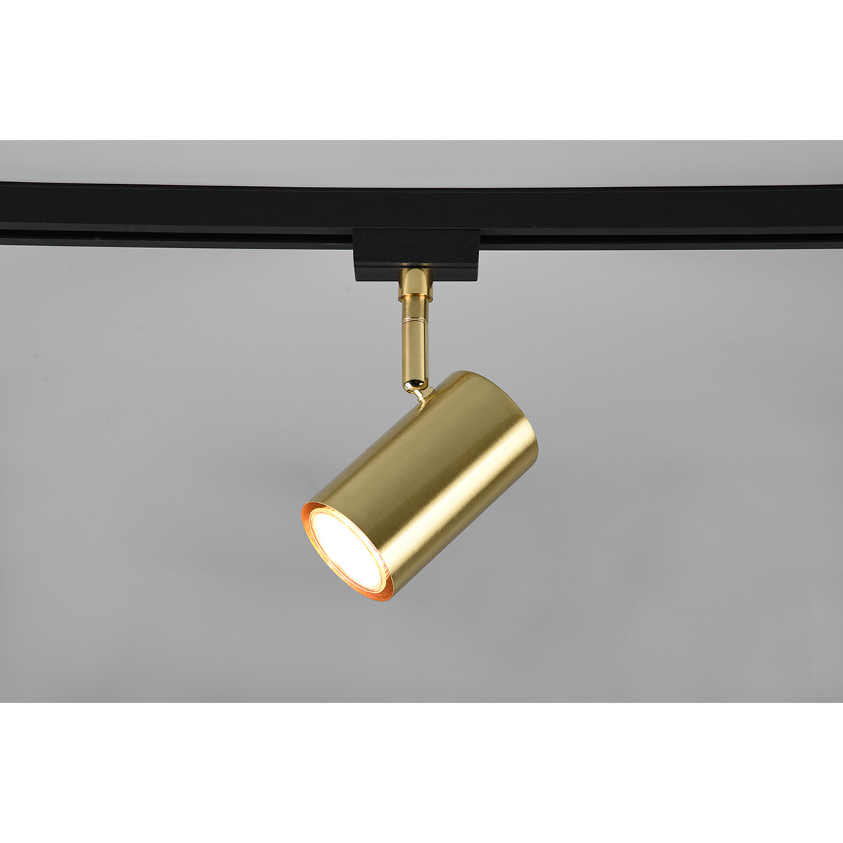 Éclairage sur rail LED - Spot sur Rail - Trion Dual Monla - 2 Phases - Douille GU10 - Rond - Mat Or - Aluminium