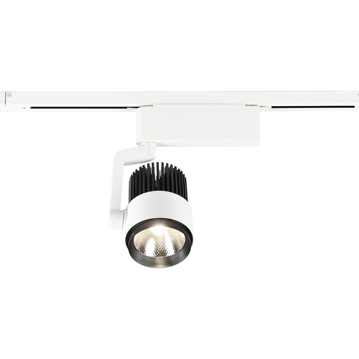 Éclairage sur rail LED - Spot sur Rail - Trion Dual Radina - 2 Phases - 15W - Couleur de lumière ajustable - Dimmable - Rond - Mat Blanc - Aluminium