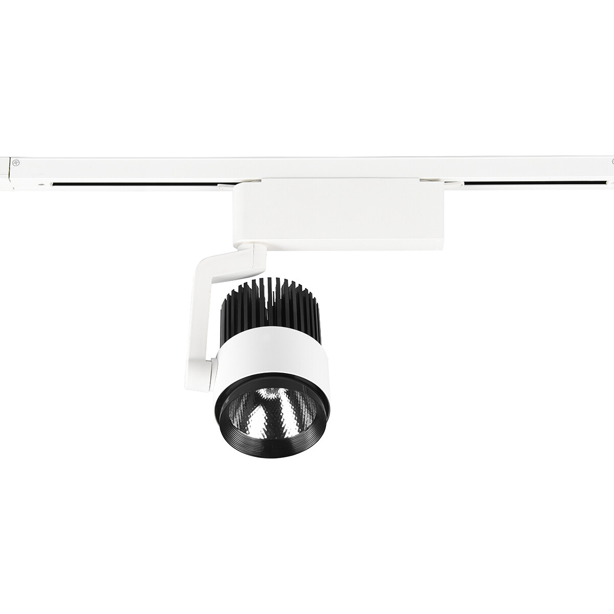 Éclairage sur rail LED - Spot sur Rail - Trion Dual Radina - 2 Phases - 15W - Couleur de lumière ajustable - Dimmable - Rond - Mat Blanc - Aluminium