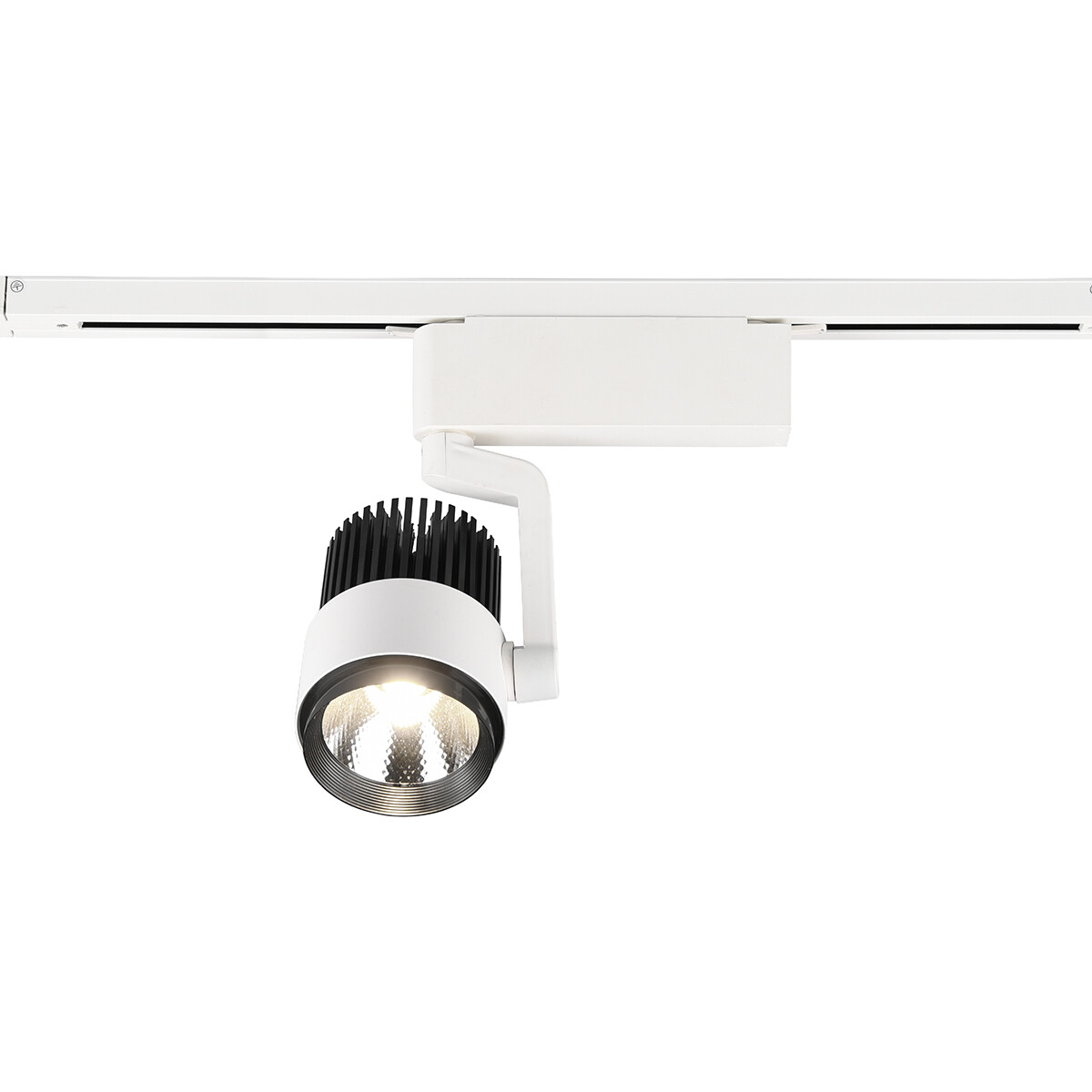 Éclairage sur rail LED - Spot sur Rail - Trion Dual Radina - 2 Phases - 15W - Couleur de lumière ajustable - Dimmable - Rond - Mat Blanc - Aluminium