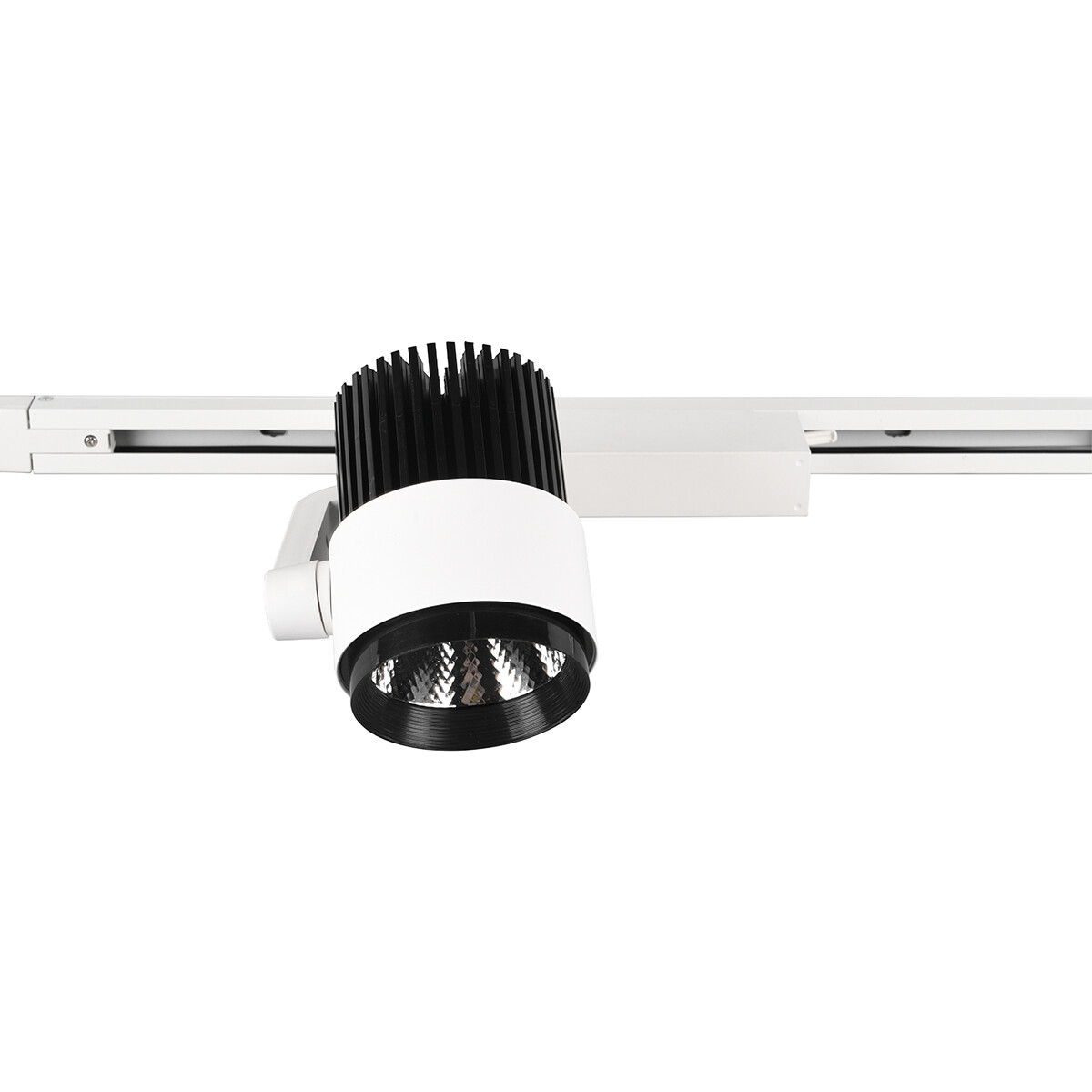 Éclairage sur rail LED - Spot sur Rail - Trion Dual Radina - 2 Phases - 15W - Couleur de lumière ajustable - Dimmable - Rond - Mat Blanc - Aluminium