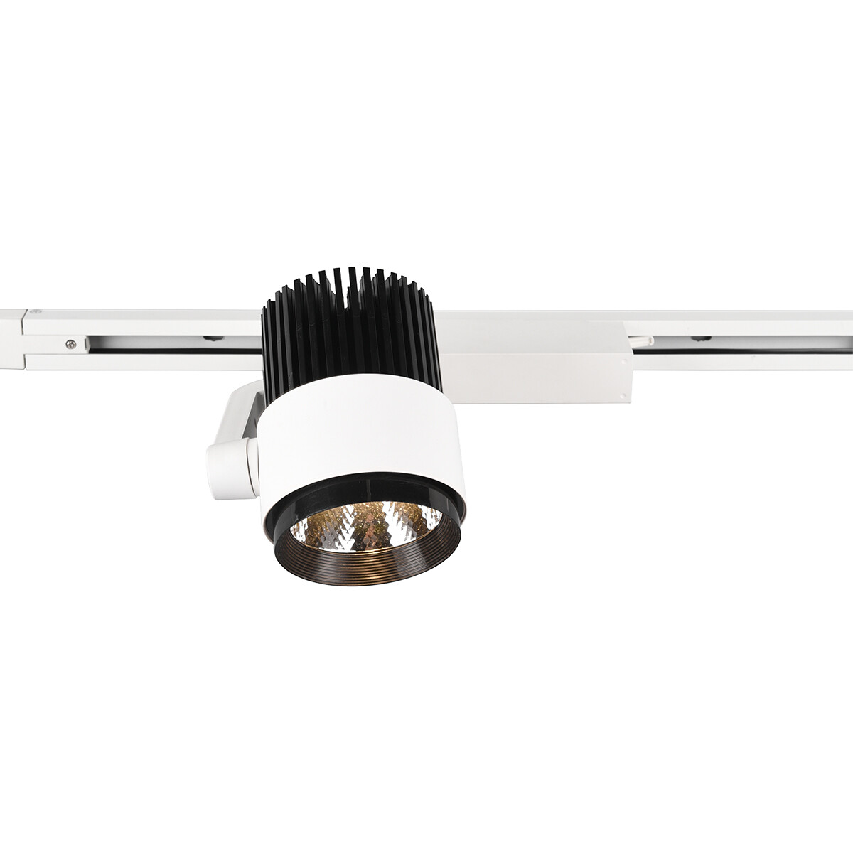 Éclairage sur rail LED - Spot sur Rail - Trion Dual Radina - 2 Phases - 15W - Couleur de lumière ajustable - Dimmable - Rond - Mat Blanc - Aluminium