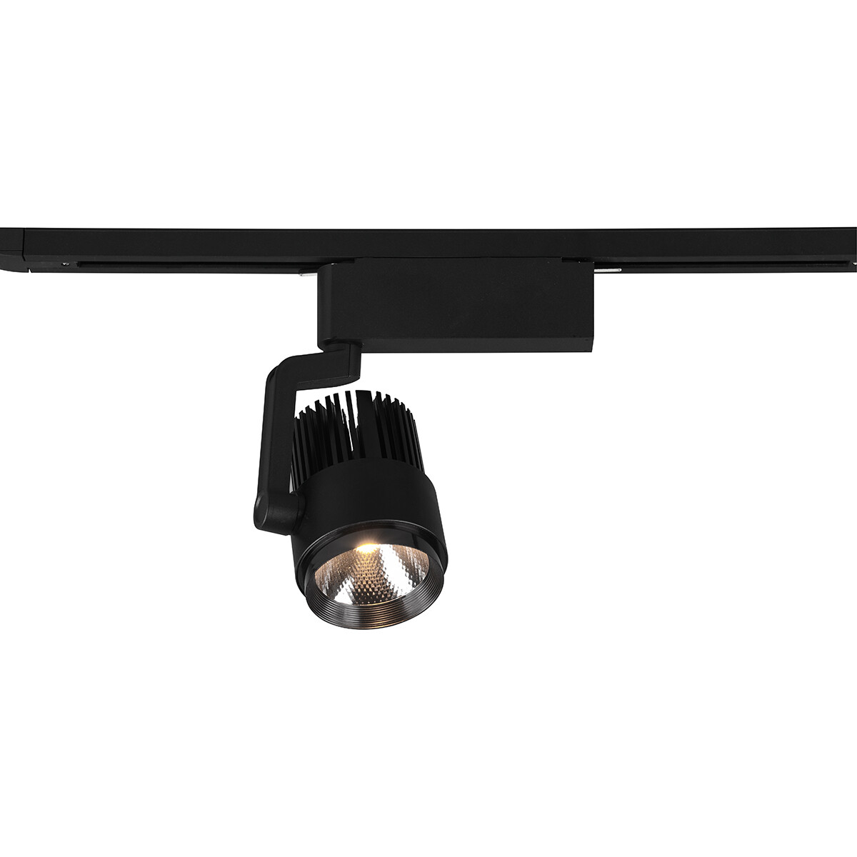 Éclairage sur rail LED - Spot sur Rail - Trion Dual Radina - 2 Phases - 15W - Couleur de lumière ajustable - Dimmable - Rond - Mat Noir - Aluminium