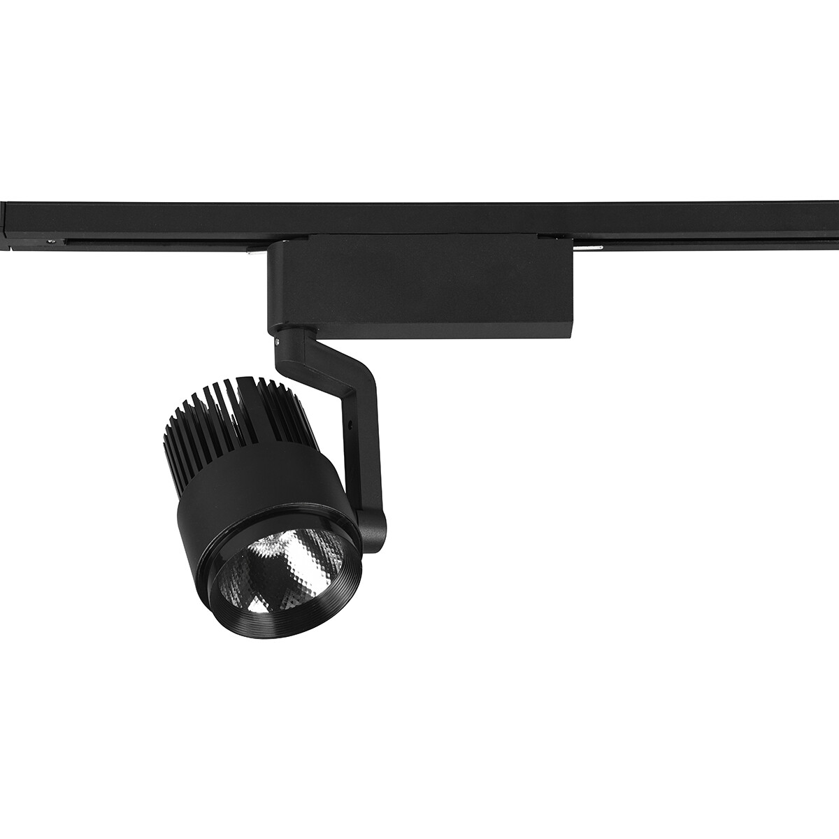 Éclairage sur rail LED - Spot sur Rail - Trion Dual Radina - 2 Phases - 15W - Couleur de lumière ajustable - Dimmable - Rond - Mat Noir - Aluminium