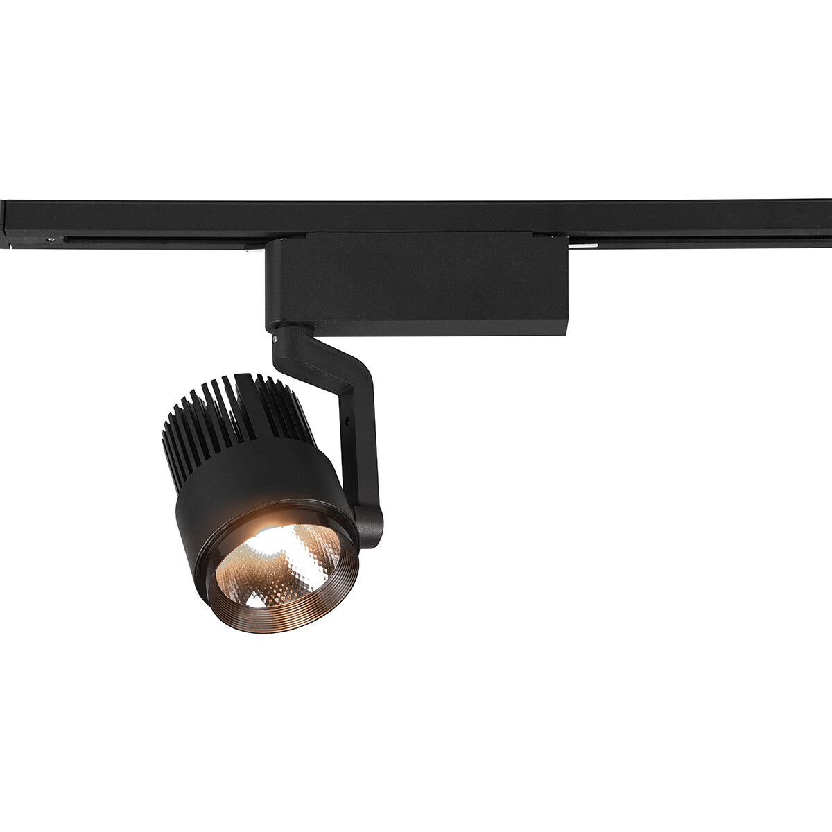 Éclairage sur rail LED - Spot sur Rail - Trion Dual Radina - 2 Phases - 15W - Couleur de lumière ajustable - Dimmable - Rond - Mat Noir - Aluminium