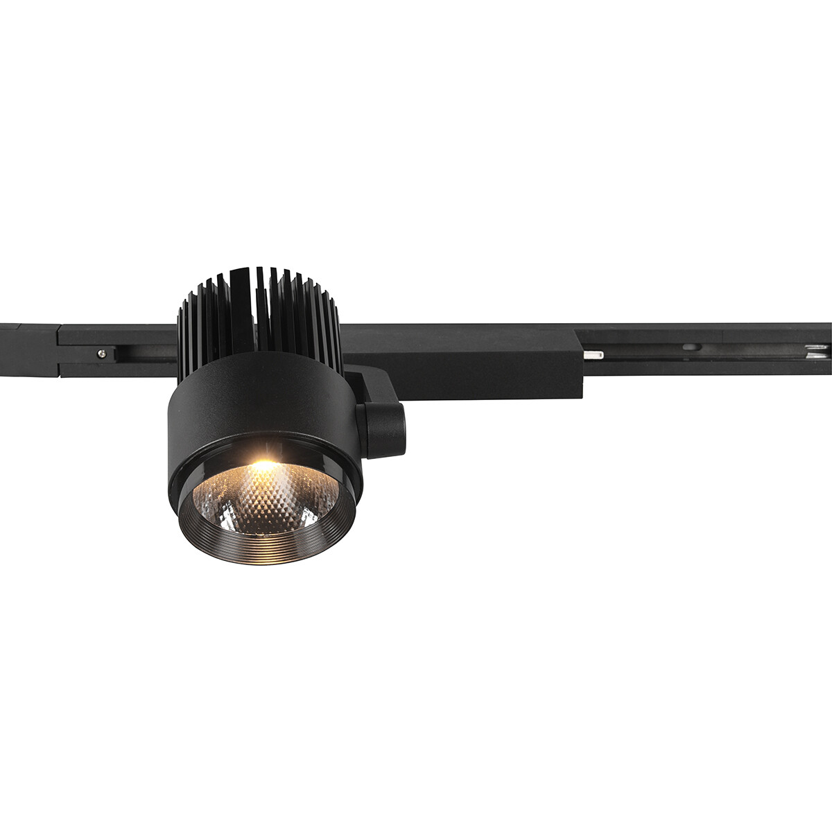 Éclairage sur rail LED - Spot sur Rail - Trion Dual Radina - 2 Phases - 15W - Couleur de lumière ajustable - Dimmable - Rond - Mat Noir - Aluminium