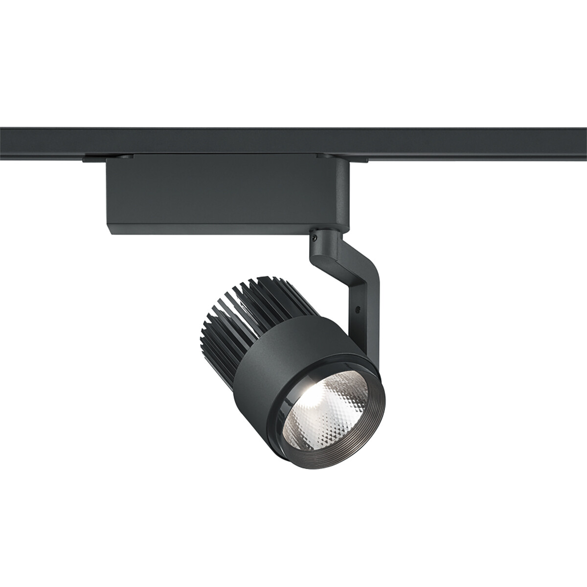 Éclairage sur rail LED - Spot sur Rail - Trion Dual Radina - 2 Phases - 15W - Couleur de lumière ajustable - Dimmable - Rond - Mat Noir - Aluminium