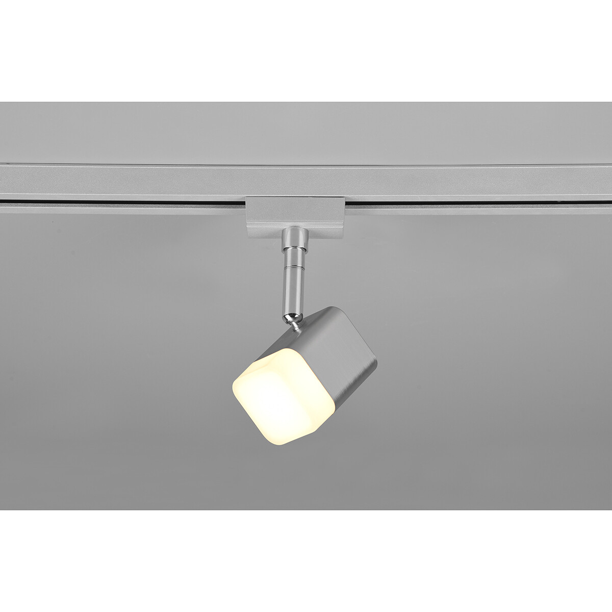 Éclairage sur rail LED - Spot sur Rail - Trion Dual Ribon - 2 Phases - 3.5W - Blanc Chaud 3000K - Dimmable - Rectangle - Mat Nickel - Aluminium