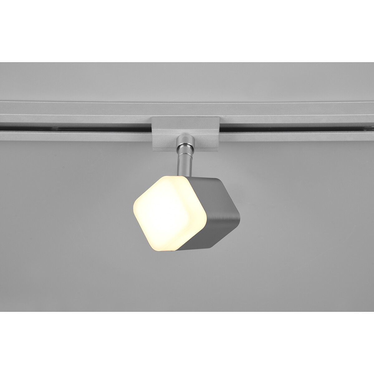 Éclairage sur rail LED - Spot sur Rail - Trion Dual Ribon - 2 Phases - 3.5W - Blanc Chaud 3000K - Dimmable - Rectangle - Mat Nickel - Aluminium