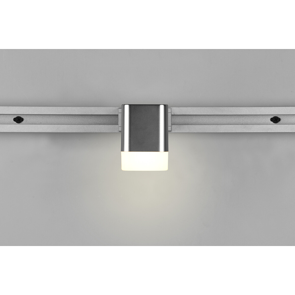 Éclairage sur rail LED - Spot sur Rail - Trion Dual Ribon - 2 Phases - 3.5W - Blanc Chaud 3000K - Dimmable - Rectangle - Mat Nickel - Aluminium