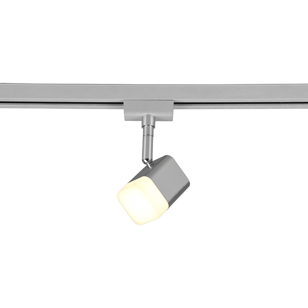 Éclairage sur rail LED - Spot sur Rail - Trion Dual Ribon - 2 Phases - 3.5W - Blanc Chaud 3000K - Dimmable - Rectangle - Mat Nickel - Aluminium