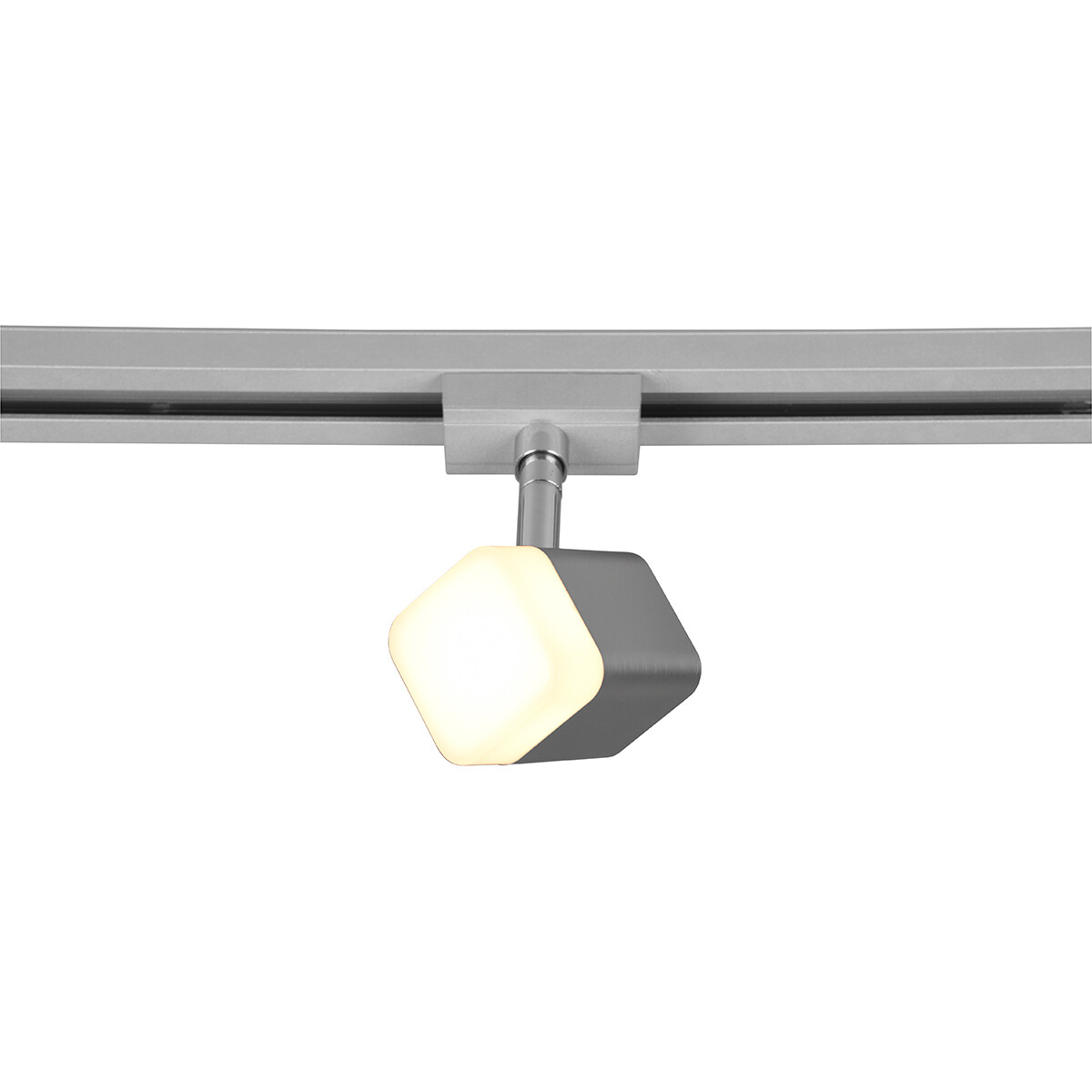 Éclairage sur rail LED - Spot sur Rail - Trion Dual Ribon - 2 Phases - 3.5W - Blanc Chaud 3000K - Dimmable - Rectangle - Mat Nickel - Aluminium