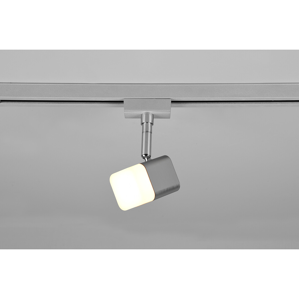 Éclairage sur rail LED - Spot sur Rail - Trion Dual Ribon - 2 Phases - 3.5W - Blanc Chaud 3000K - Dimmable - Rectangle - Mat Nickel - Aluminium