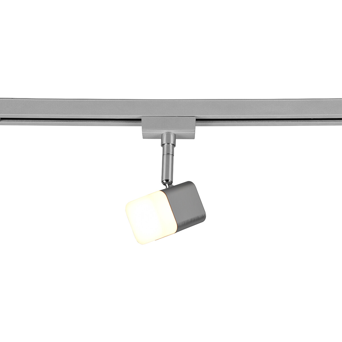 Éclairage sur rail LED - Spot sur Rail - Trion Dual Ribon - 2 Phases - 3.5W - Blanc Chaud 3000K - Dimmable - Rectangle - Mat Nickel - Aluminium