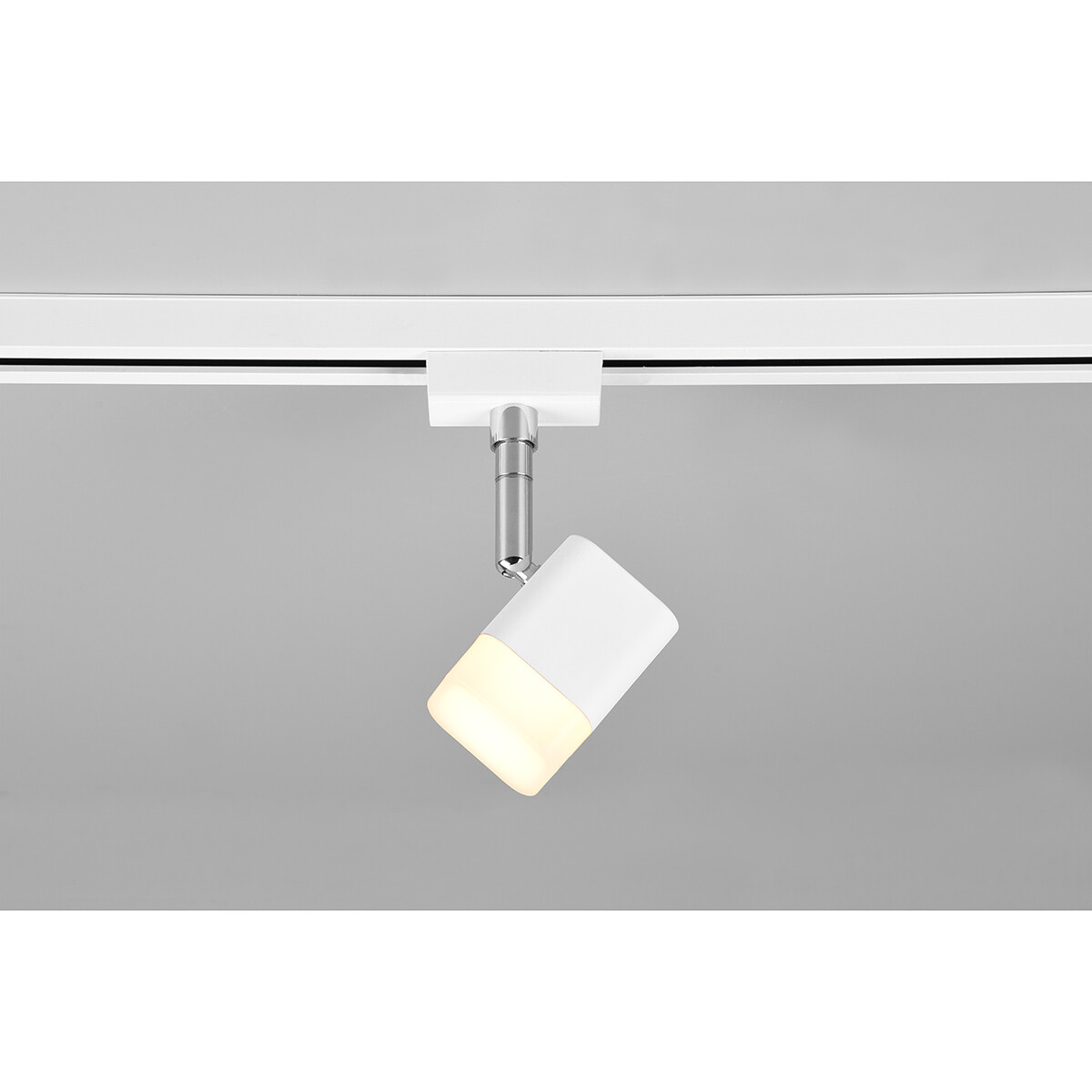 Éclairage sur rail LED - Spot sur Rail - Trion Dual Ribon - 2 Phases - 3.5W - Blanc Chaud 3000K - Dimmable - Rectangle - Mat Blanc - Aluminium