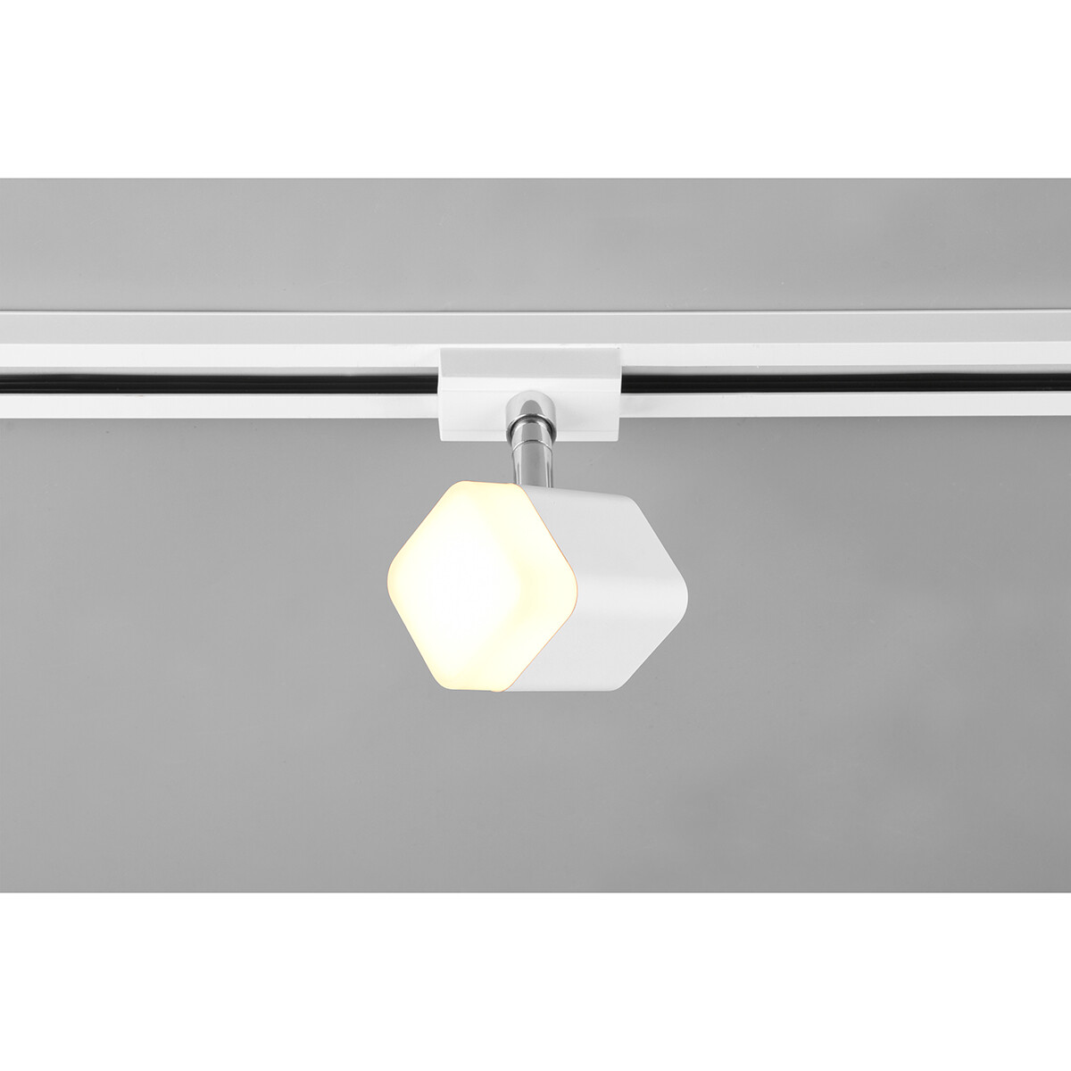 Éclairage sur rail LED - Spot sur Rail - Trion Dual Ribon - 2 Phases - 3.5W - Blanc Chaud 3000K - Dimmable - Rectangle - Mat Blanc - Aluminium