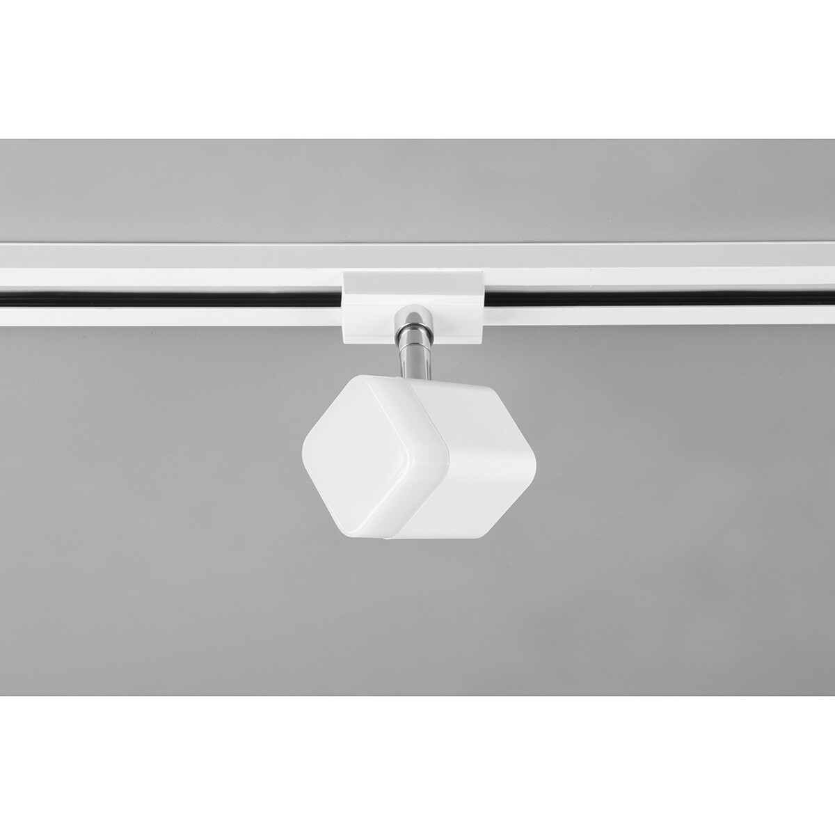 Éclairage sur rail LED - Spot sur Rail - Trion Dual Ribon - 2 Phases - 3.5W - Blanc Chaud 3000K - Dimmable - Rectangle - Mat Blanc - Aluminium