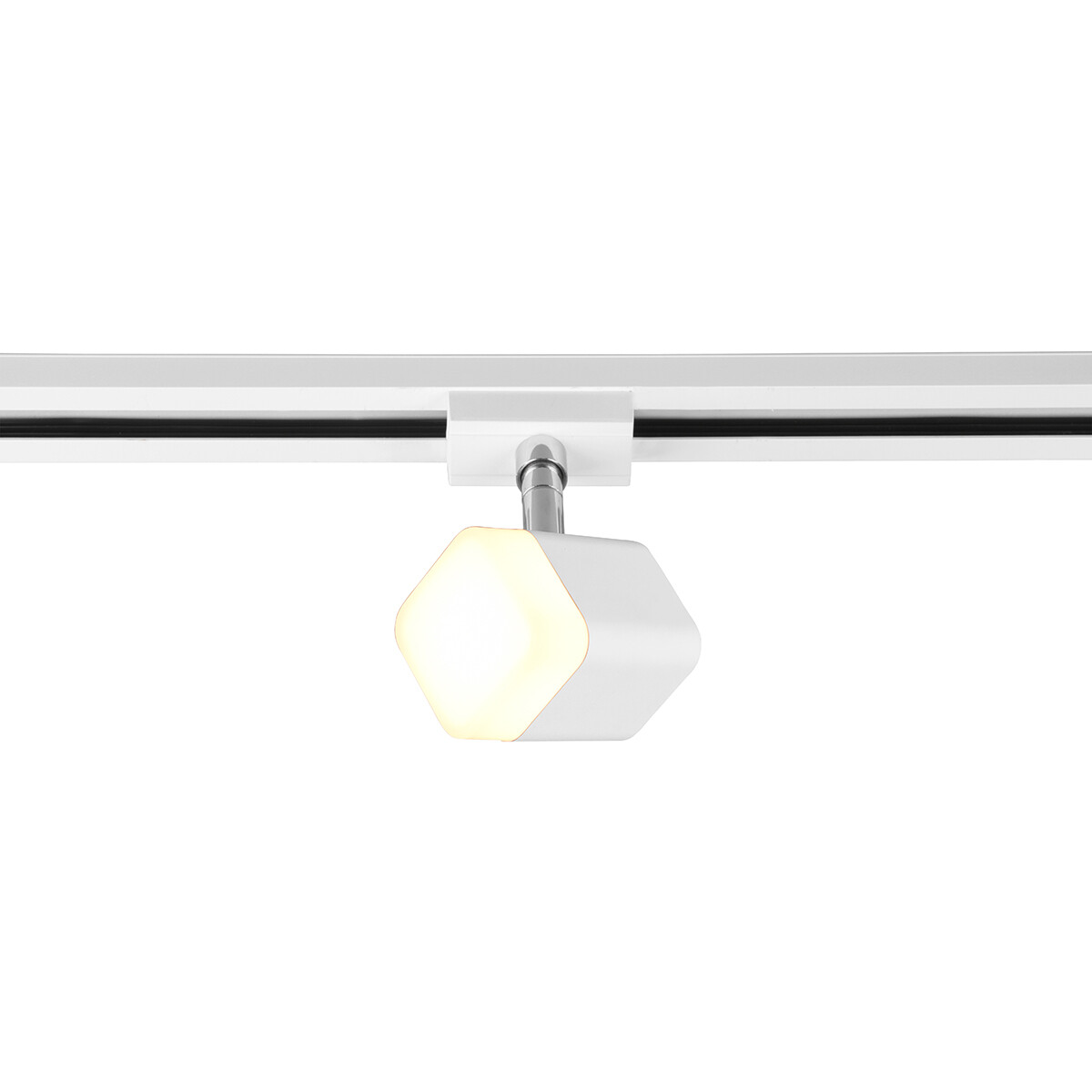 Éclairage sur rail LED - Spot sur Rail - Trion Dual Ribon - 2 Phases - 3.5W - Blanc Chaud 3000K - Dimmable - Rectangle - Mat Blanc - Aluminium