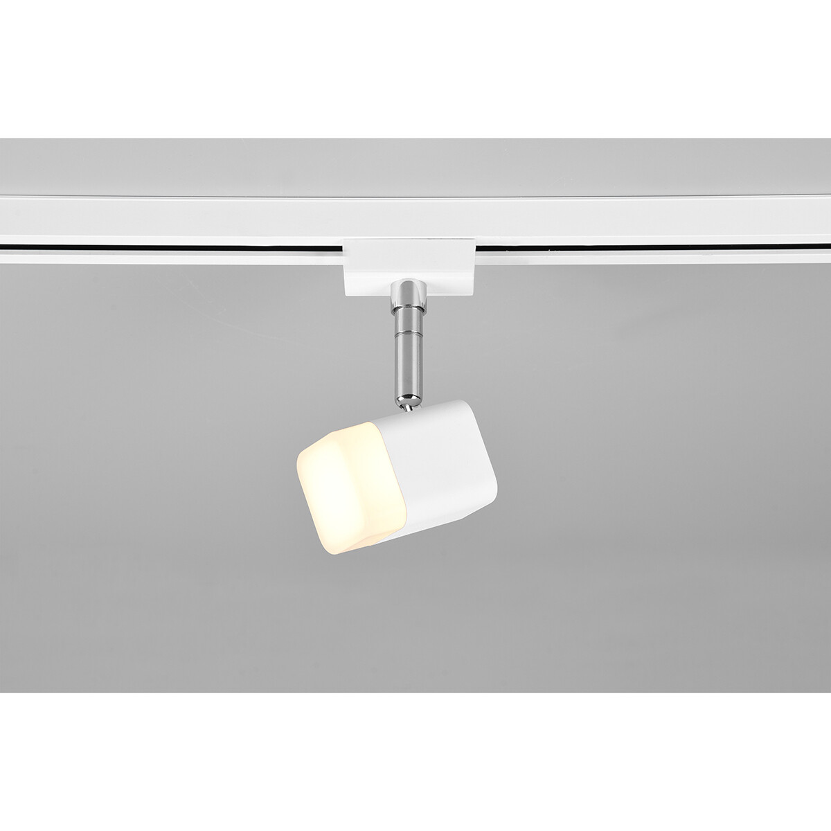 Éclairage sur rail LED - Spot sur Rail - Trion Dual Ribon - 2 Phases - 3.5W - Blanc Chaud 3000K - Dimmable - Rectangle - Mat Blanc - Aluminium