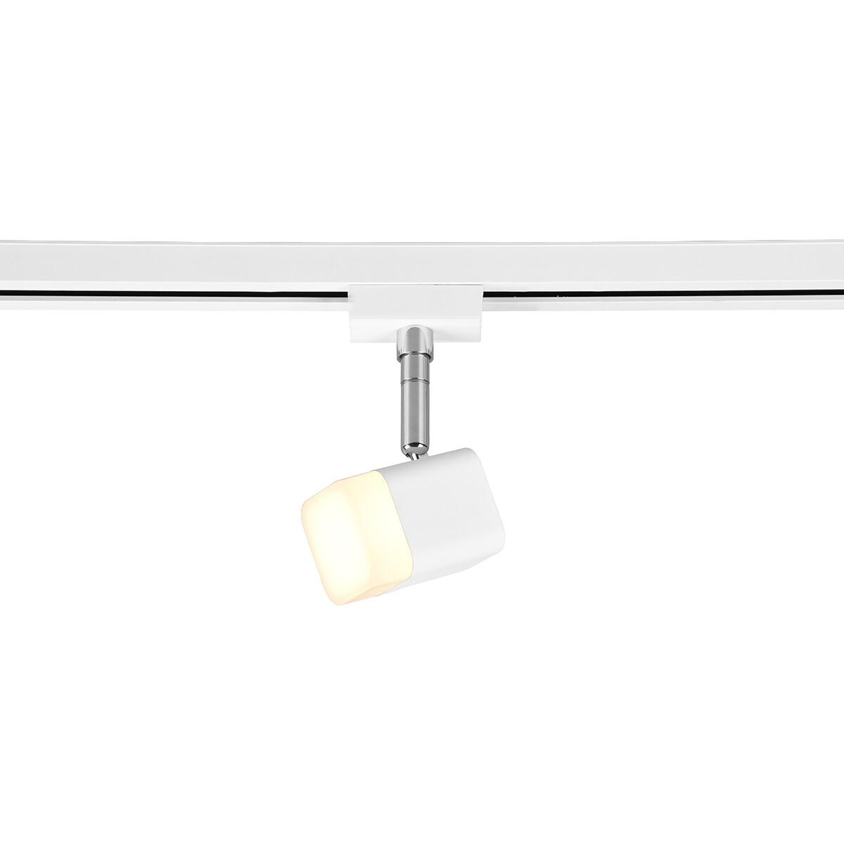 Éclairage sur rail LED - Spot sur Rail - Trion Dual Ribon - 2 Phases - 3.5W - Blanc Chaud 3000K - Dimmable - Rectangle - Mat Blanc - Aluminium