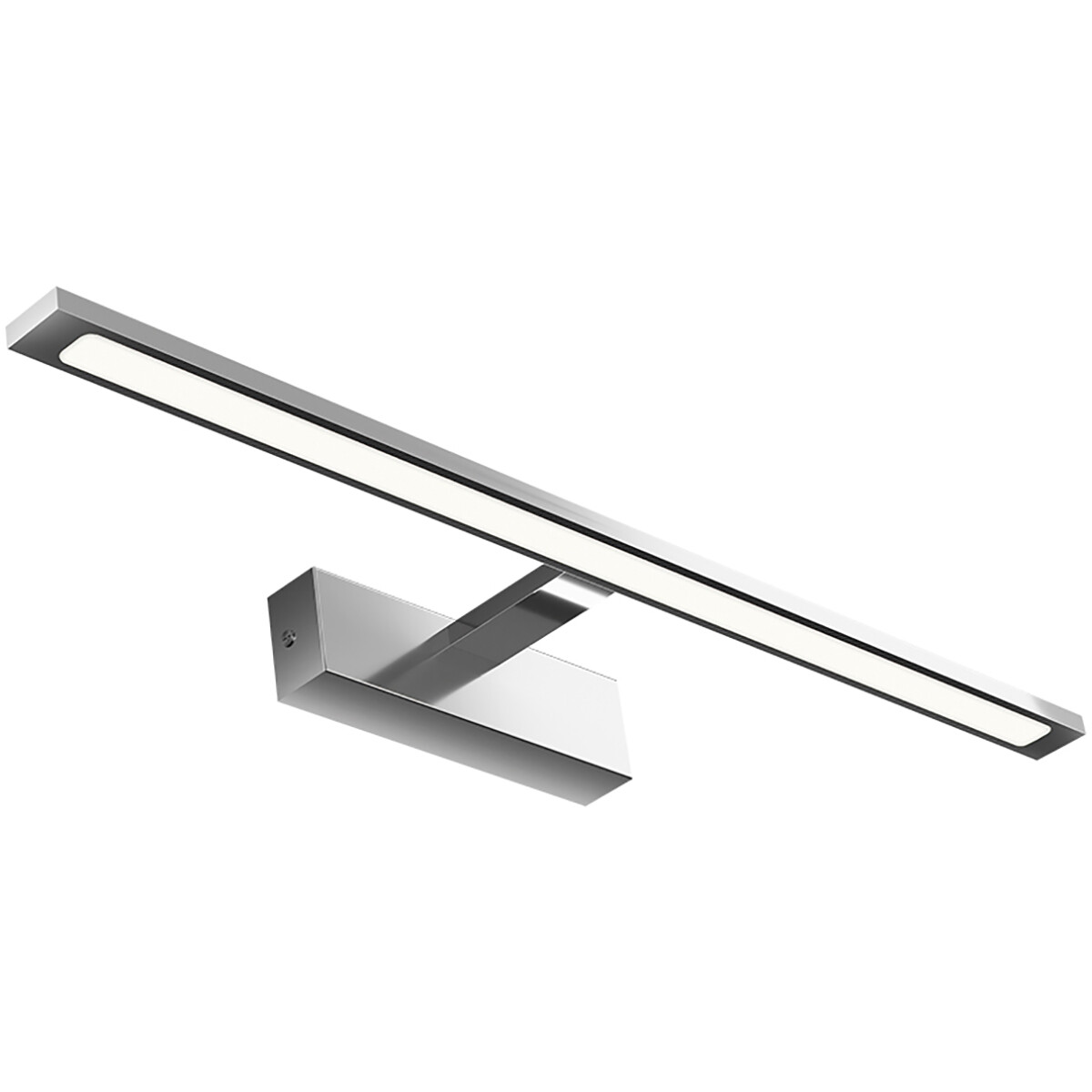 LED Applique de Miroir - Brinton Armin - 12W 900lm - Blanc Neutre 4000K - IP44 - Rectangulaire - Chrome