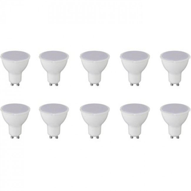 Pack de 10 Spots LED - Aigi - Douille GU10 - 8W - Blanc Froid 6400K