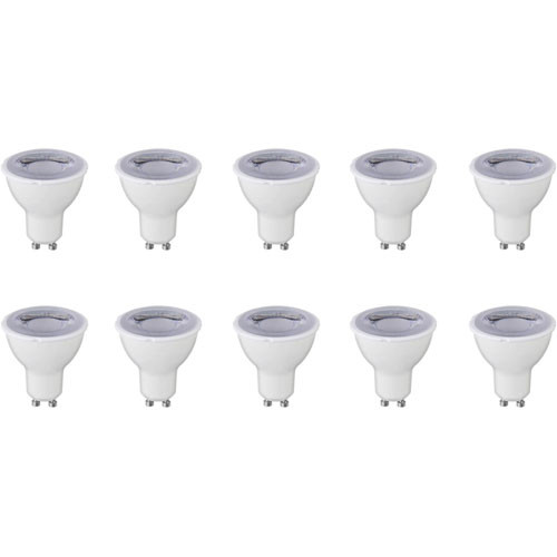 Pack de 10 Spots LED - Douille GU10 - Dimmable - 6W - Blanc Froid 6400K