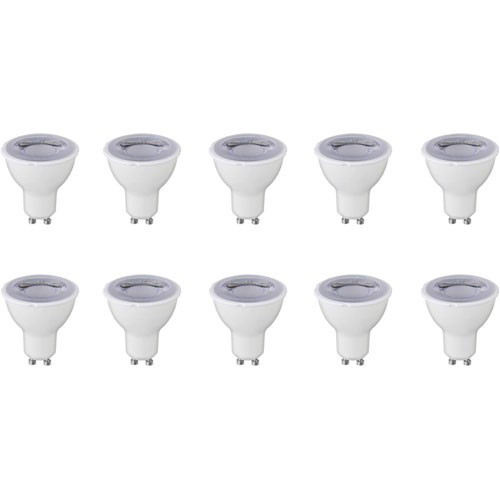 Pack de 10 Spots LED - Douille GU10 - Dimmable - 6W - Blanc Chaud 3000K