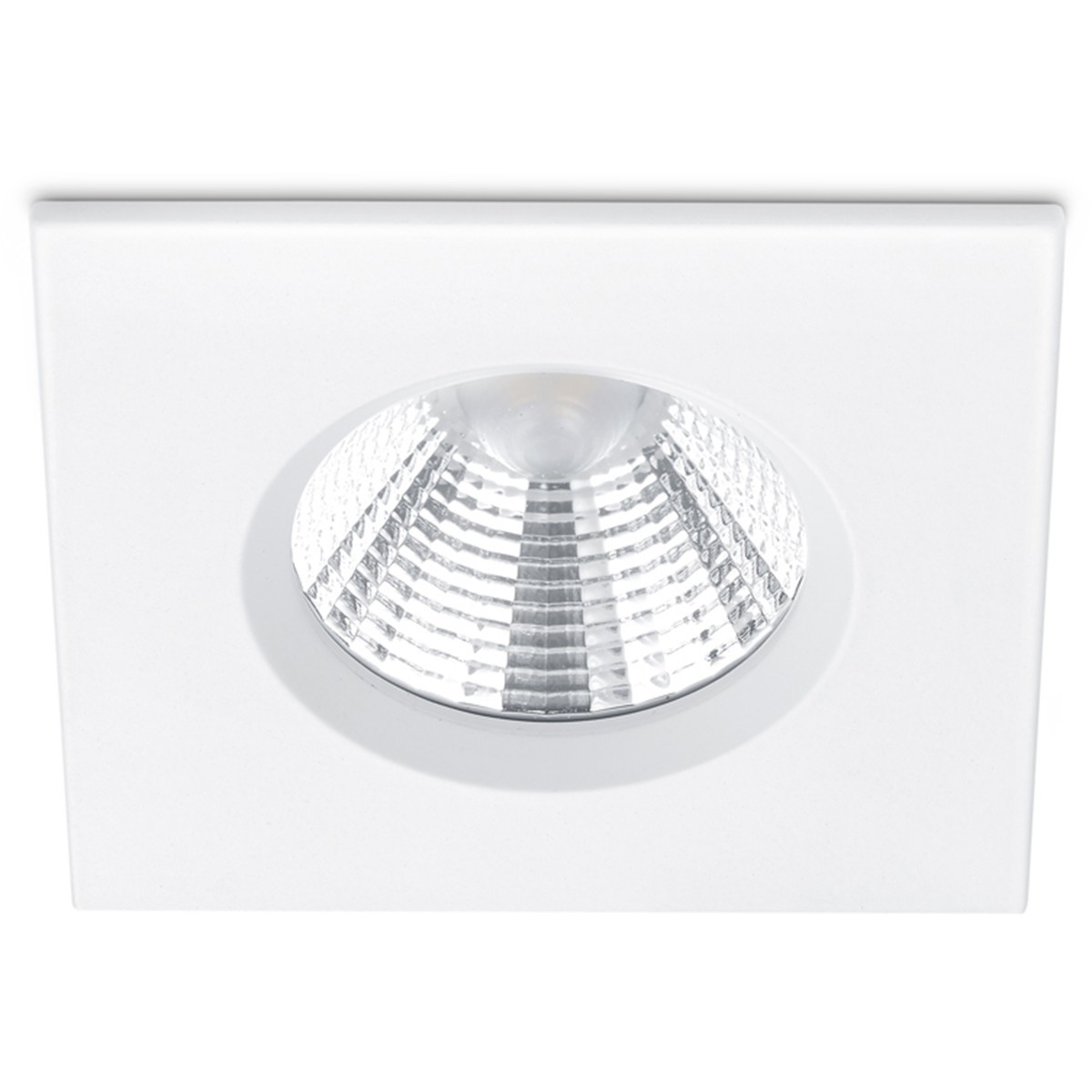 Pack de 6 Spots LED - Spot Encastré - Trion Zagrona - 5W - Étanche IP65 - Dimmable - Blanc Chaud 3000K - Mat Blanc - Aluminium - Carré