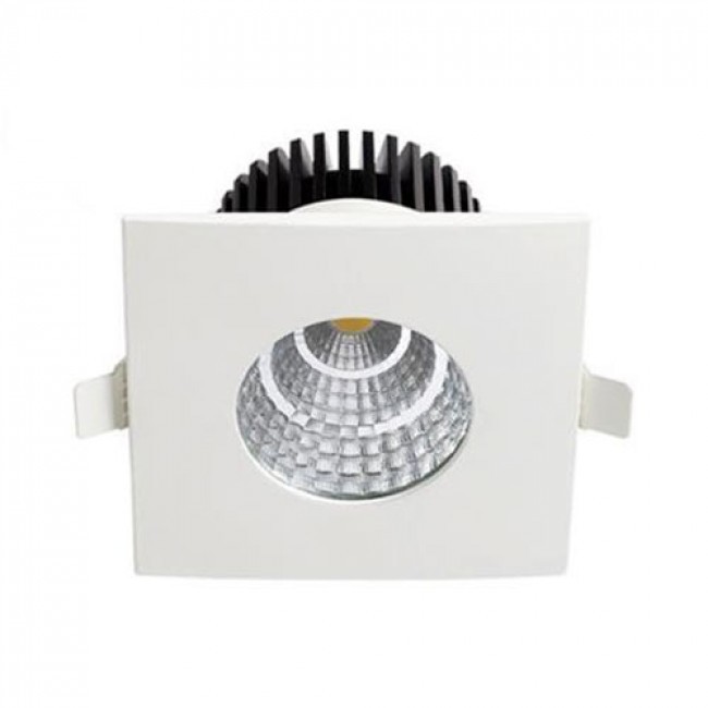 Pack de 6 Spots LED - Spot Encastré - Carré 6W - Étanche IP65 - Blanc Neutre 4200K - Mat Blanc Aluminium - 90mm