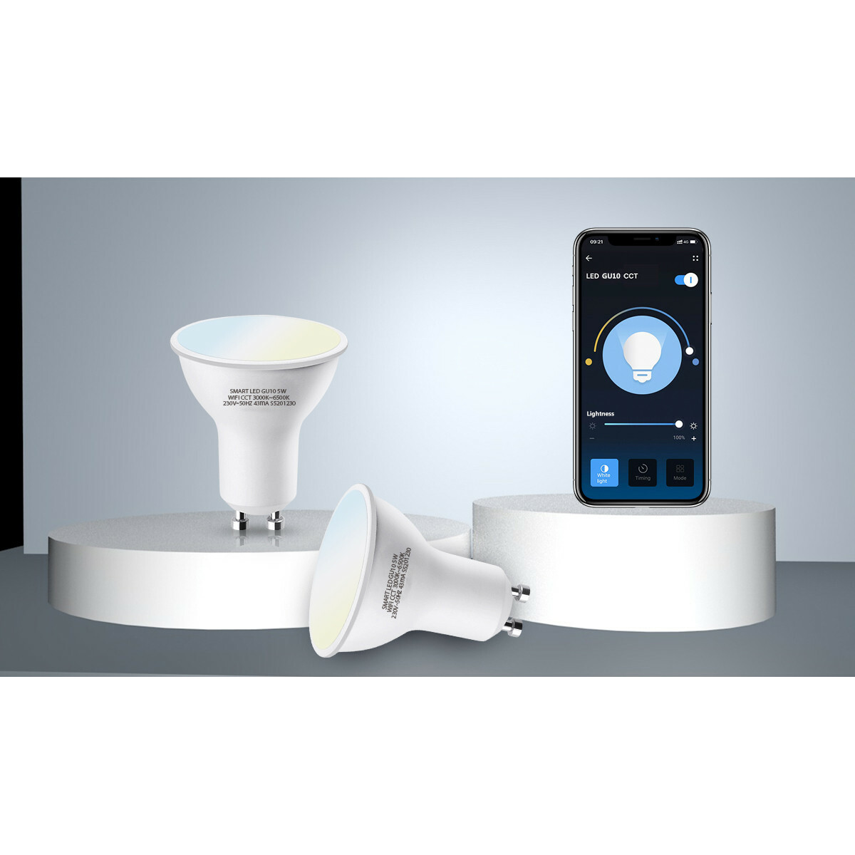 Spot LED - Aigi Wonki - LED Intelligente - LED Wifi - 5W - Douille GU10 - Blanc Chaud 3000K - Dimmable