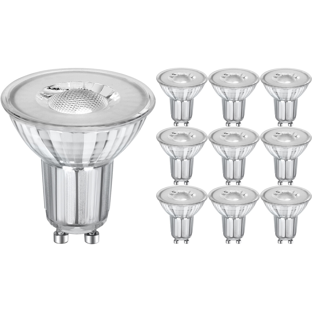 Spot LED - GU10 PAR16 - Pack de 10 - Velvalux - Dimmable - 6W 480lm 38D - 840 Blanc Neutre 4000K | Remplace 68W