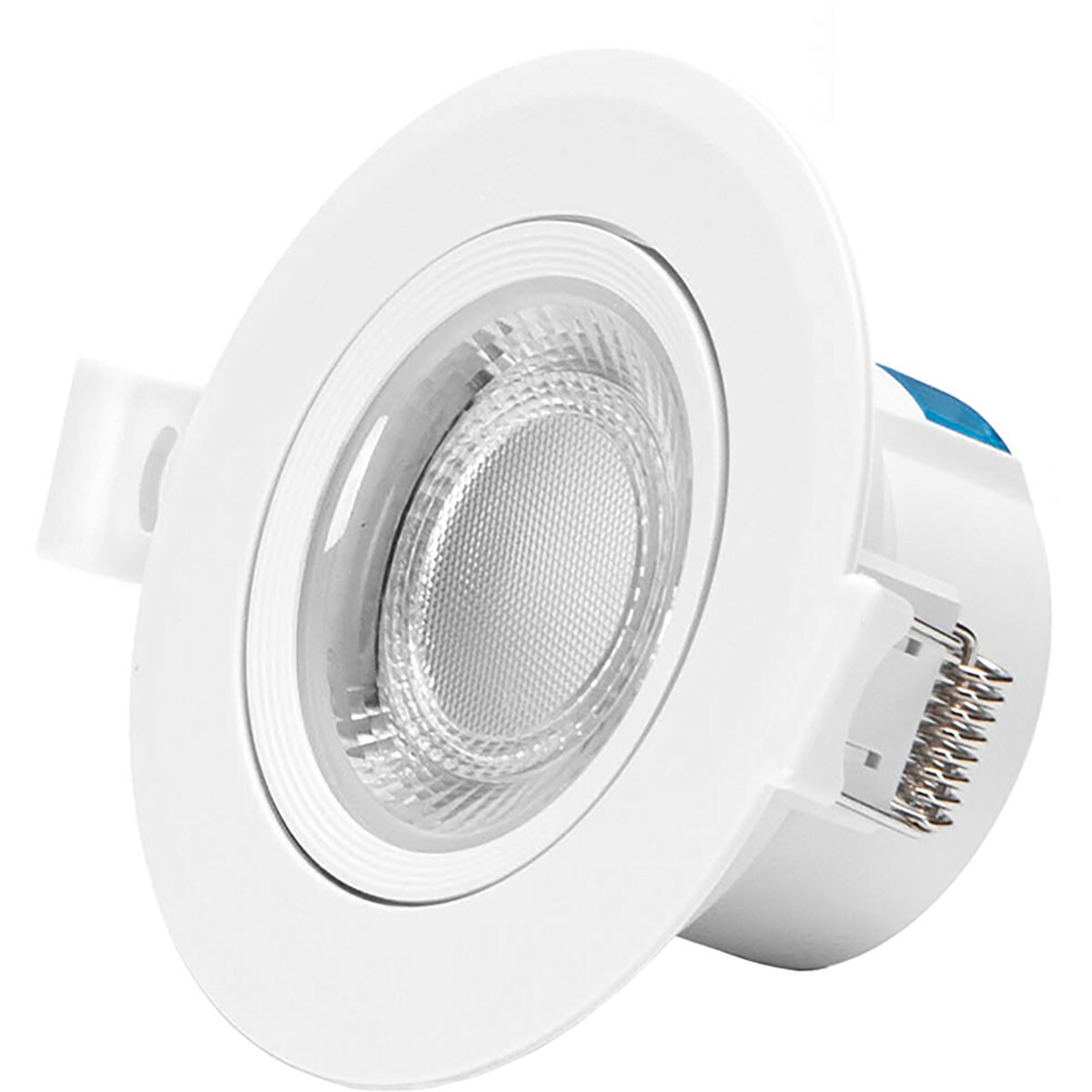 Spot LED - Spot Encastré - Aigi Lola - 5W - Blanc Froid 6500K - Rond - Mat Blanc - Aluminium