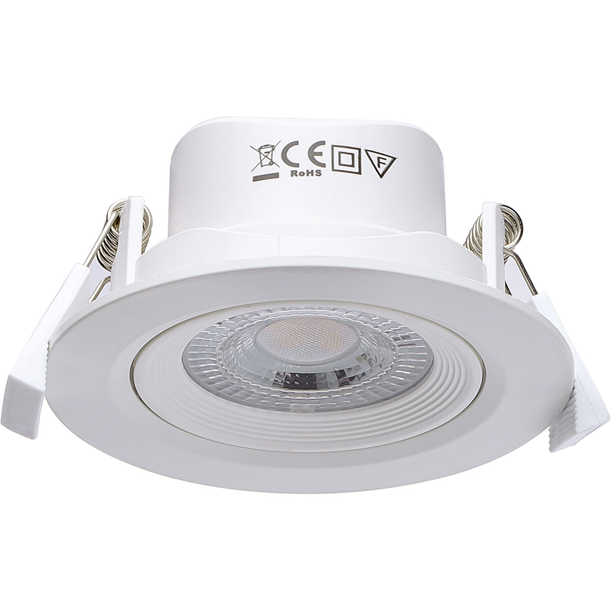 Spot LED - Spot Encastré - Aigi Nilona - 5W - Blanc Froid 6500K - Rond - Inclinable - Mat Blanc - Aluminium