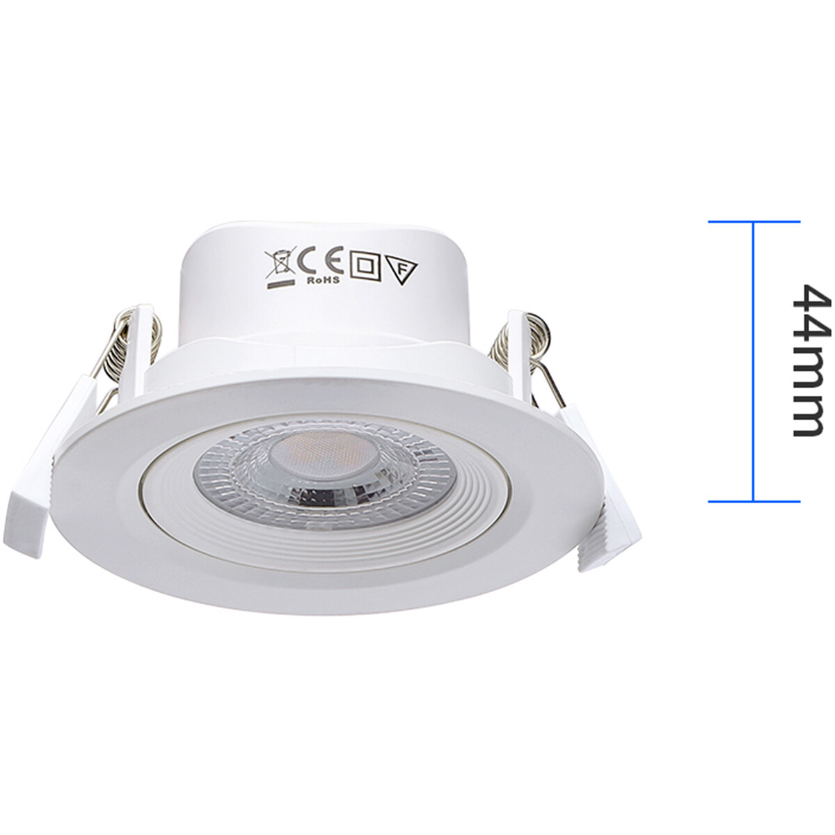 Spot LED - Spot Encastré - Aigi Nilona - 5W - Blanc Froid 6500K - Rond - Inclinable - Mat Blanc - Aluminium